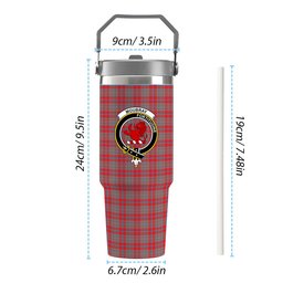 ScotsTee Shop Scottish Moubray Crest Tartan Flip Straw Tumbler 20oz 30oz
