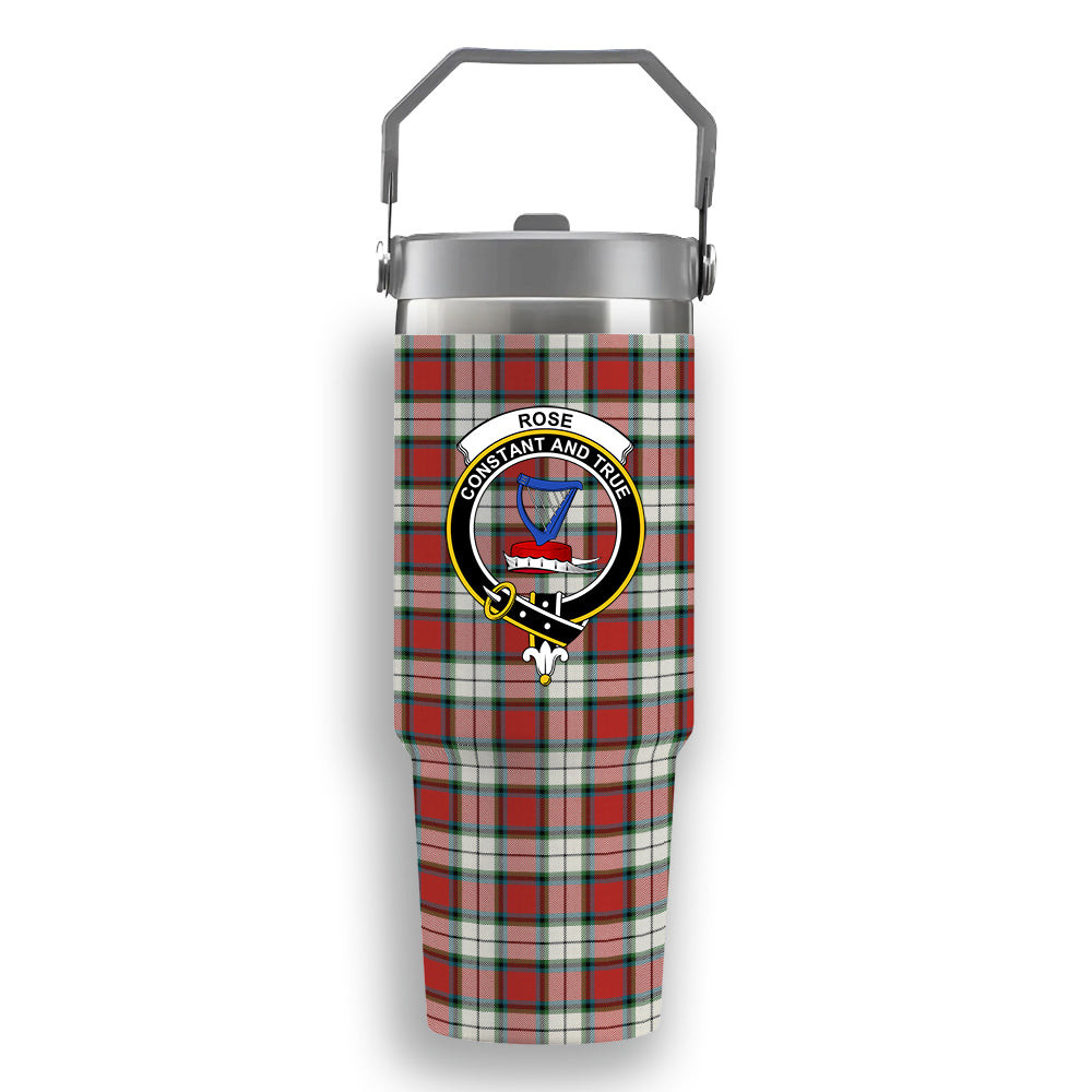 ScotsTee Shop Scottish Rose Dress Ancient Crest Tartan Flip Straw Tumbler 20oz 30oz
