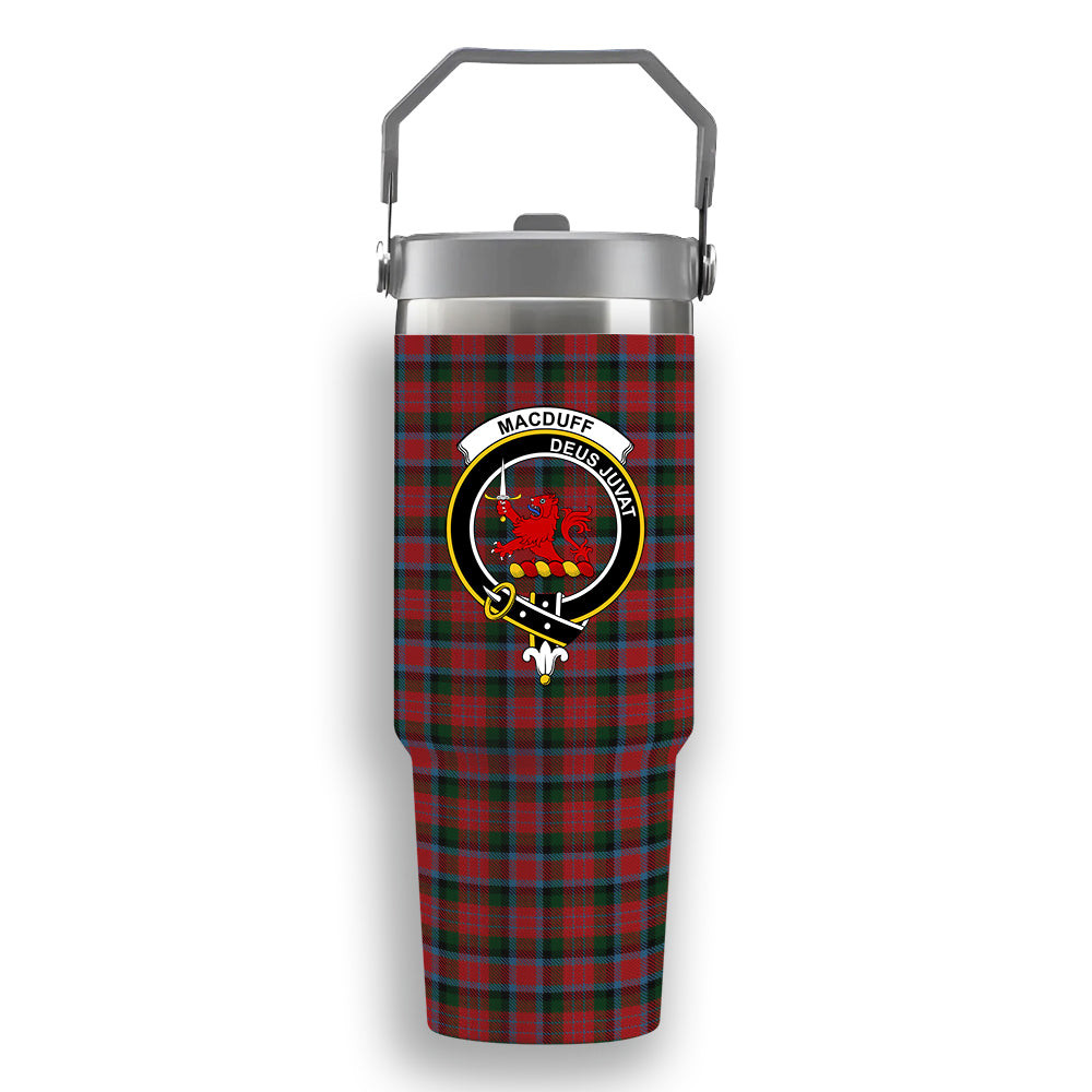 ScotsTee Shop Scottish MacDuff 2 Crest Tartan Flip Straw Tumbler 20oz 30oz