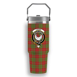 ScotsTee Shop Scottish Leask Modern Crest Tartan Flip Straw Tumbler 20oz 30oz