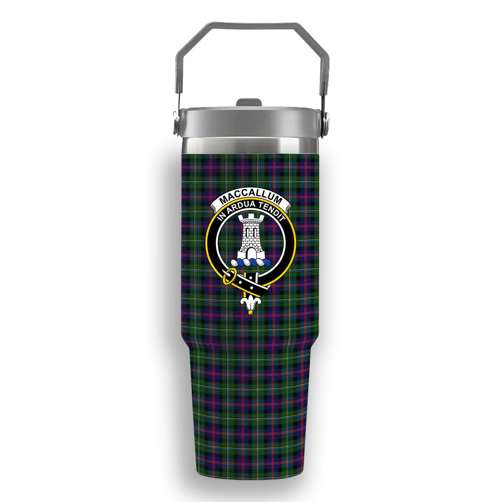 ScotsTee Shop Scottish MacCallum #2 Crest Tartan Flip Straw Tumbler 20oz 30oz