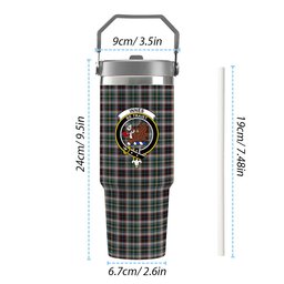 ScotsTee Shop Scottish Innes Dress Crest Tartan Flip Straw Tumbler 20oz 30oz