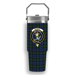 ScotsTee Shop Scottish Murray 1810 Crest Tartan Flip Straw Tumbler 20oz 30oz