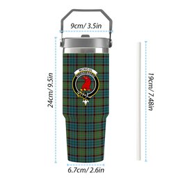 ScotsTee Shop Scottish McNicol Hunting Ancient Crest Tartan Flip Straw Tumbler 20oz 30oz