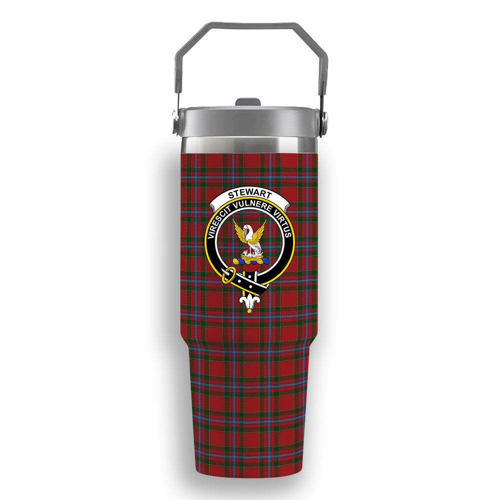 ScotsTee Shop Scottish Stewart of Fingask 1 Crest Tartan Flip Straw Tumbler 20oz 30oz