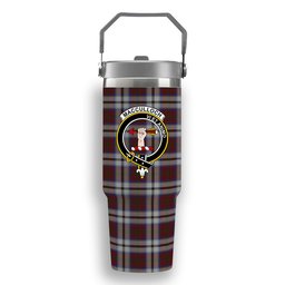 ScotsTee Shop Scottish MacCulloch Dress Crest Tartan Flip Straw Tumbler 20oz 30oz