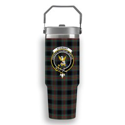 ScotsTee Shop Scottish Stewart Black Ancient Crest Tartan Flip Straw Tumbler 20oz 30oz