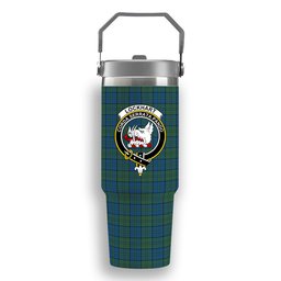 ScotsTee Shop Scottish Lockhart Crest Tartan Flip Straw Tumbler 20oz 30oz