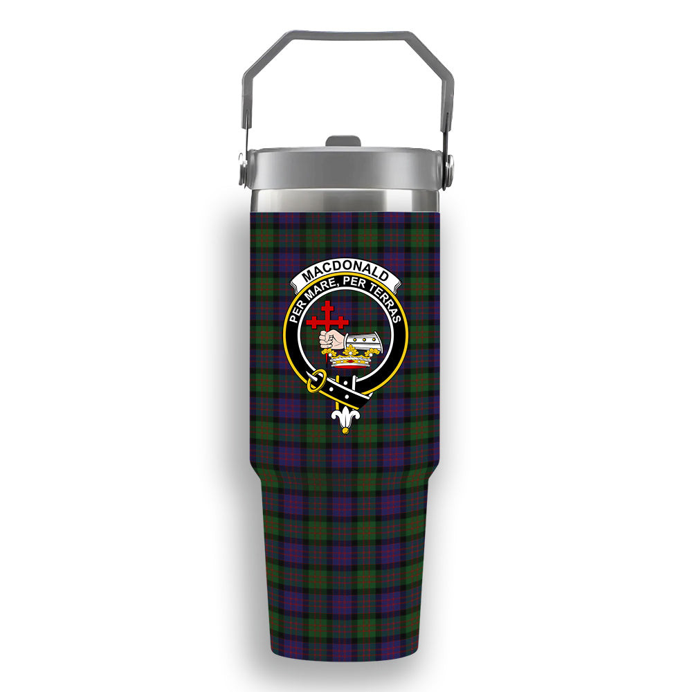 ScotsTee Shop Scottish MacDonald Crest Tartan Flip Straw Tumbler 20oz 30oz