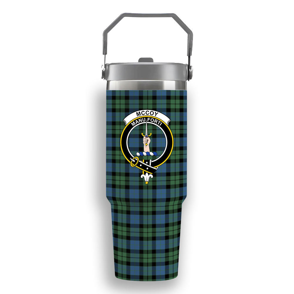 ScotsTee Shop Scottish McCoy Ancient Crest Tartan Flip Straw Tumbler 20oz 30oz