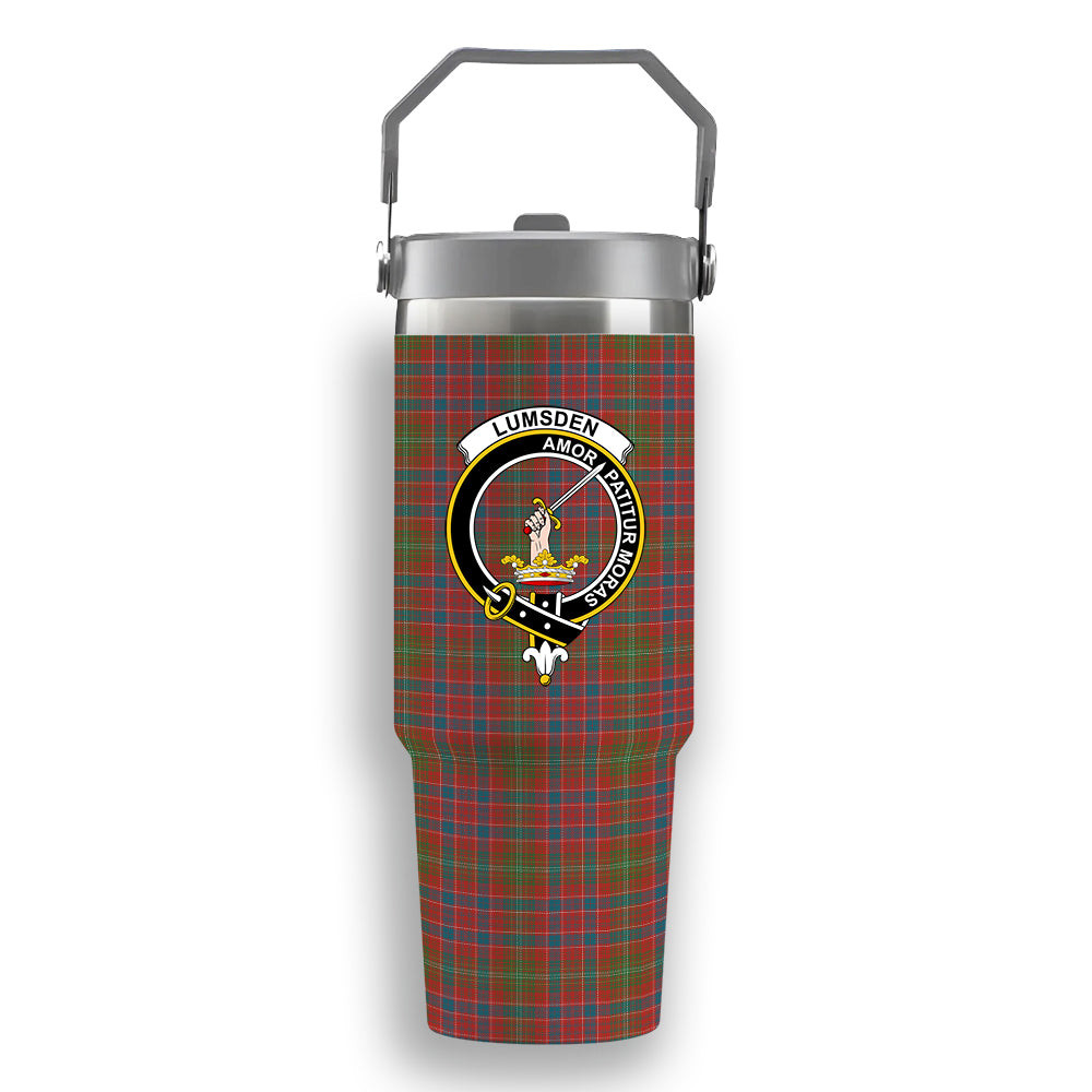 ScotsTee Shop Scottish Lumsden Ancient Crest Tartan Flip Straw Tumbler 20oz 30oz