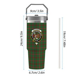 ScotsTee Shop Scottish McKinnon Hunting Modern Crest Tartan Flip Straw Tumbler 20oz 30oz