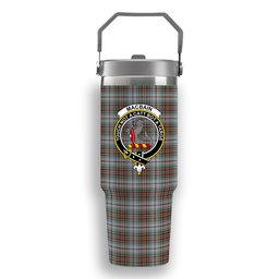 ScotsTee Shop Scottish MacBain Dress Crest Tartan Flip Straw Tumbler 20oz 30oz
