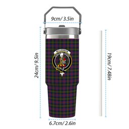 ScotsTee Shop Scottish McLennan Crest Tartan Flip Straw Tumbler 20oz 30oz