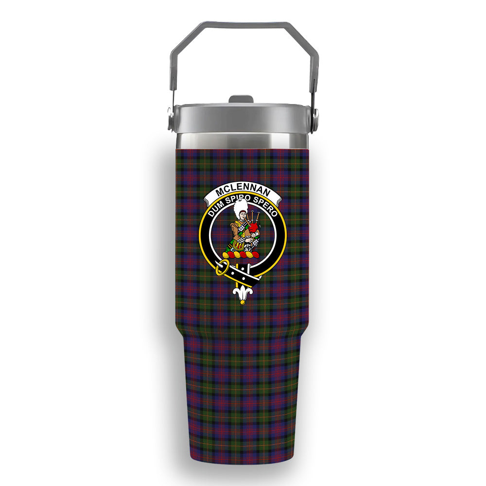 ScotsTee Shop Scottish McLennan Crest Tartan Flip Straw Tumbler 20oz 30oz