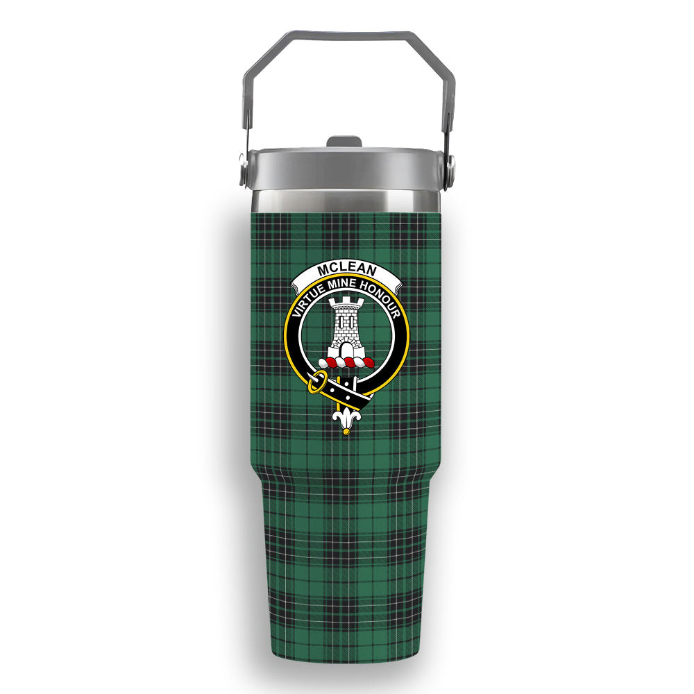 ScotsTee Shop Scottish McLean Hunting Ancient Crest Tartan Flip Straw Tumbler 20oz 30oz