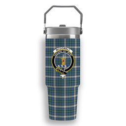 ScotsTee Shop Scottish McDowall Modern Crest Tartan Flip Straw Tumbler 20oz 30oz
