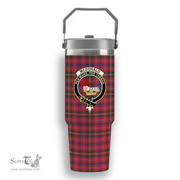ScotsTee Shop Scottish McDonald of Glenaladale Modern Crest Tartan Flip Straw Tumbler 20oz 30oz