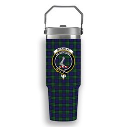 ScotsTee Shop Scottish McKinlay Modern Crest Tartan Flip Straw Tumbler 20oz 30oz