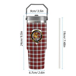 ScotsTee Shop Scottish McPhee Dress Ancient Crest Tartan Flip Straw Tumbler 20oz 30oz