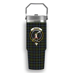 ScotsTee Shop Scottish MacRae Hunting Crest Tartan Flip Straw Tumbler 20oz 30oz