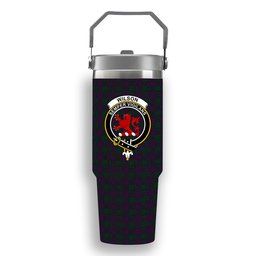 ScotsTee Shop Scottish Wilsons 211 Crest Tartan Flip Straw Tumbler 20oz 30oz