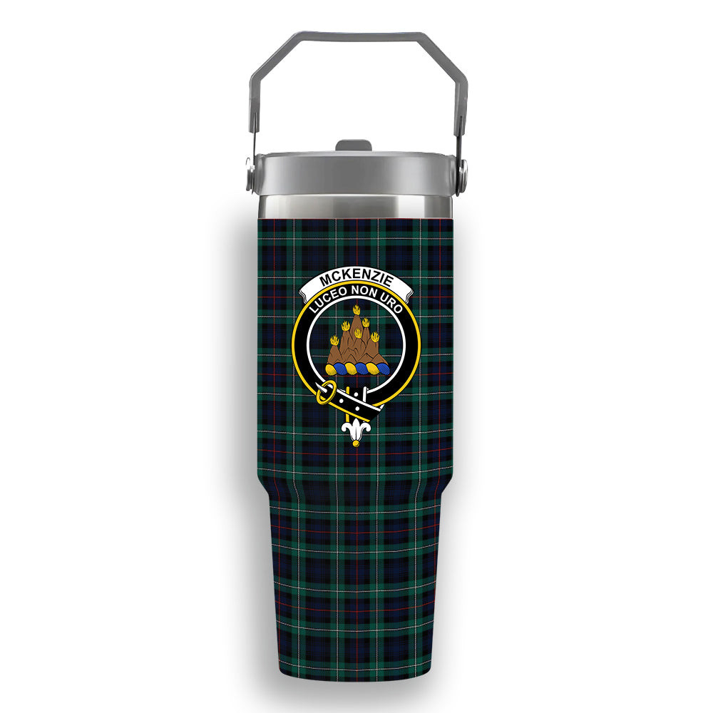 ScotsTee Shop Scottish McKenzie Modern Crest Tartan Flip Straw Tumbler 20oz 30oz