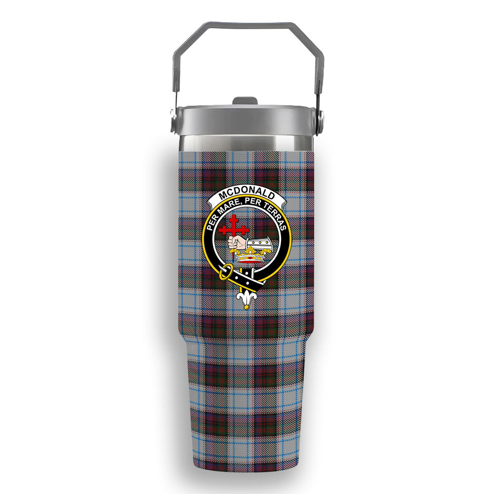 ScotsTee Shop Scottish McDonald Dress Ancient Crest Tartan Flip Straw Tumbler 20oz 30oz