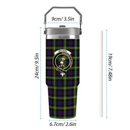 ScotsTee Shop Scottish Watson Modern Crest Tartan Flip Straw Tumbler 20oz 30oz