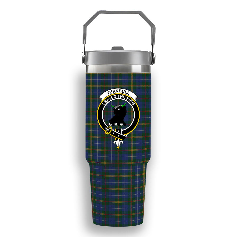 ScotsTee Shop Scottish Turnbull Hunting Crest Tartan Flip Straw Tumbler 20oz 30oz