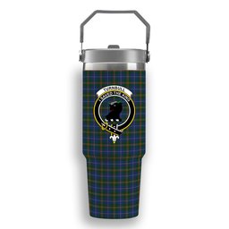 ScotsTee Shop Scottish Turnbull Hunting Crest Tartan Flip Straw Tumbler 20oz 30oz