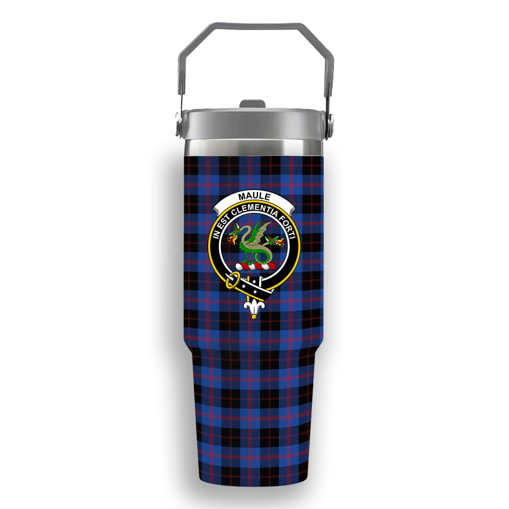 ScotsTee Shop Scottish Maule Modem Crest Tartan Flip Straw Tumbler 20oz 30oz