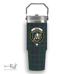 ScotsTee Shop Scottish Wood Modern Crest Tartan Flip Straw Tumbler 20oz 30oz