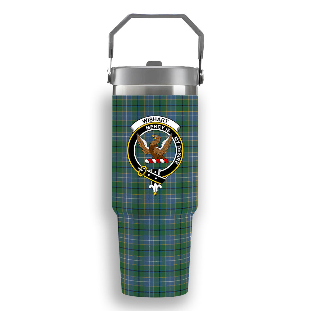 ScotsTee Shop Scottish Wishart Hunting Ancient Crest Tartan Flip Straw Tumbler 20oz 30oz