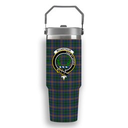 ScotsTee Shop Scottish McAucliffe Crest Tartan Flip Straw Tumbler 20oz 30oz