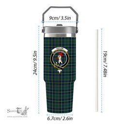 ScotsTee Shop Scottish Taylor Modern Crest Tartan Flip Straw Tumbler 20oz 30oz