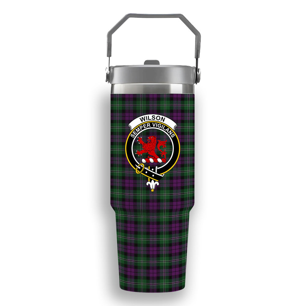 ScotsTee Shop Scottish Wilsons 175 Crest Tartan Flip Straw Tumbler 20oz 30oz