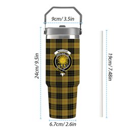 ScotsTee Shop Scottish MacLeod of Lewis Ancient Crest Tartan Flip Straw Tumbler 20oz 30oz