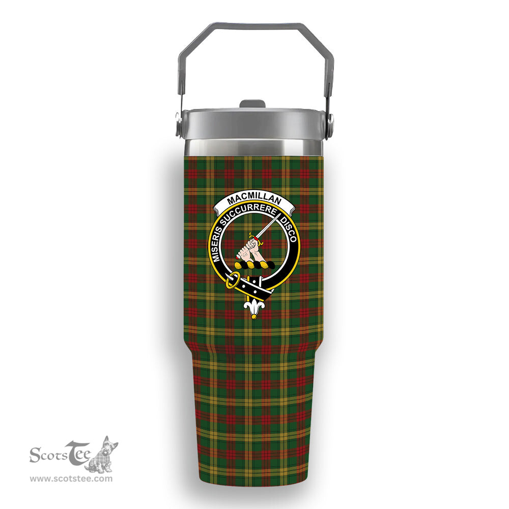 ScotsTee Shop Scottish MacMillan Society of Glasgow Crest Tartan Flip Straw Tumbler 20oz 30oz
