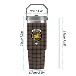 ScotsTee Shop Scottish Thompson special grey Crest Tartan Flip Straw Tumbler 20oz 30oz