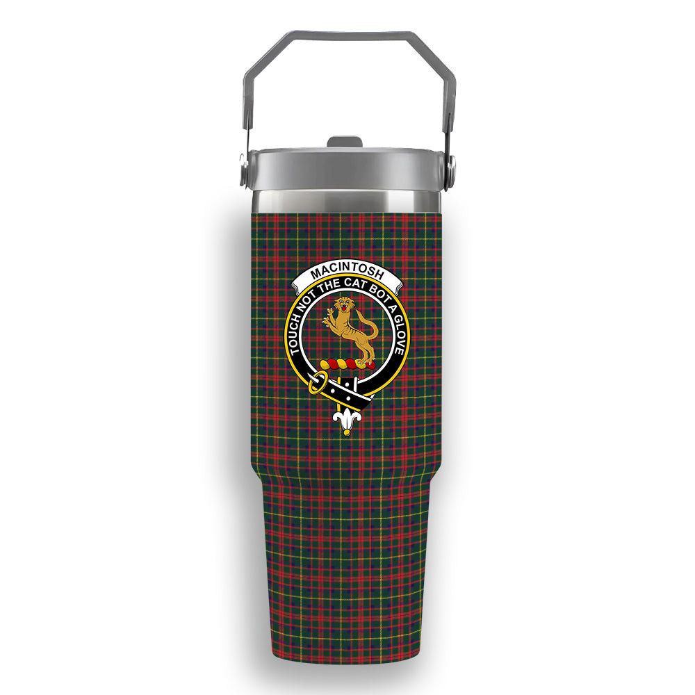 ScotsTee Shop Scottish MacIntosh Hunting Modern Crest Tartan Flip Straw Tumbler 20oz 30oz