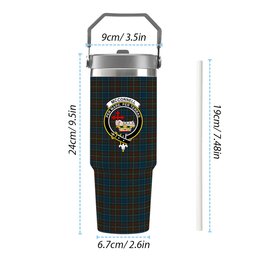 ScotsTee Shop Scottish McConnell Crest Tartan Flip Straw Tumbler 20oz 30oz
