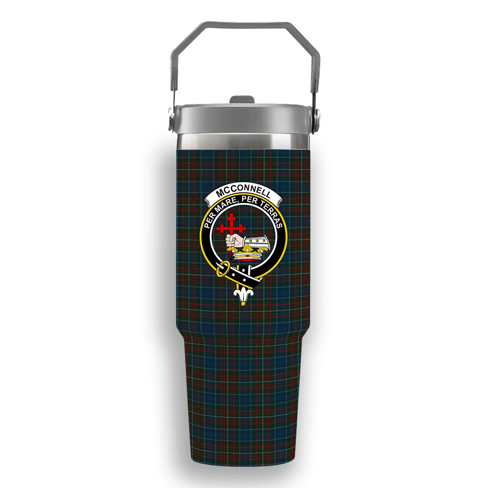 ScotsTee Shop Scottish McConnell Crest Tartan Flip Straw Tumbler 20oz 30oz