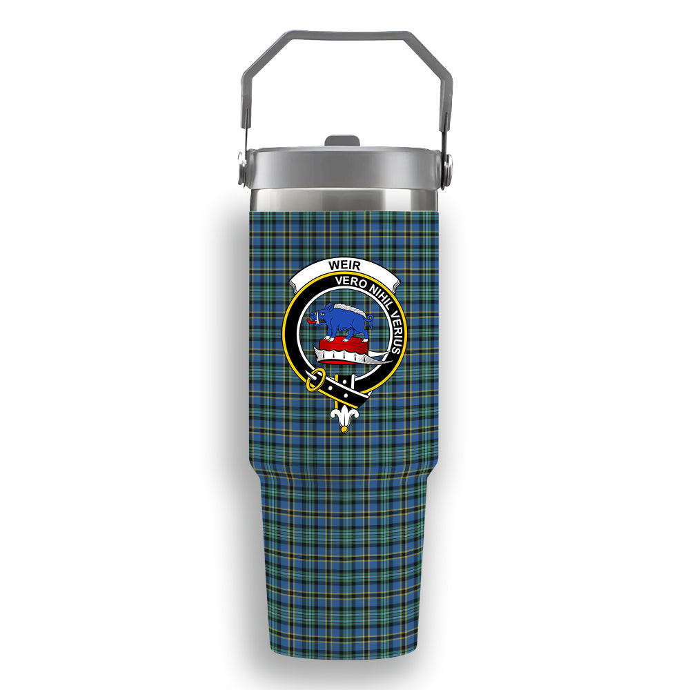 ScotsTee Shop Scottish Weir Ancient SC Crest Tartan Flip Straw Tumbler 20oz 30oz