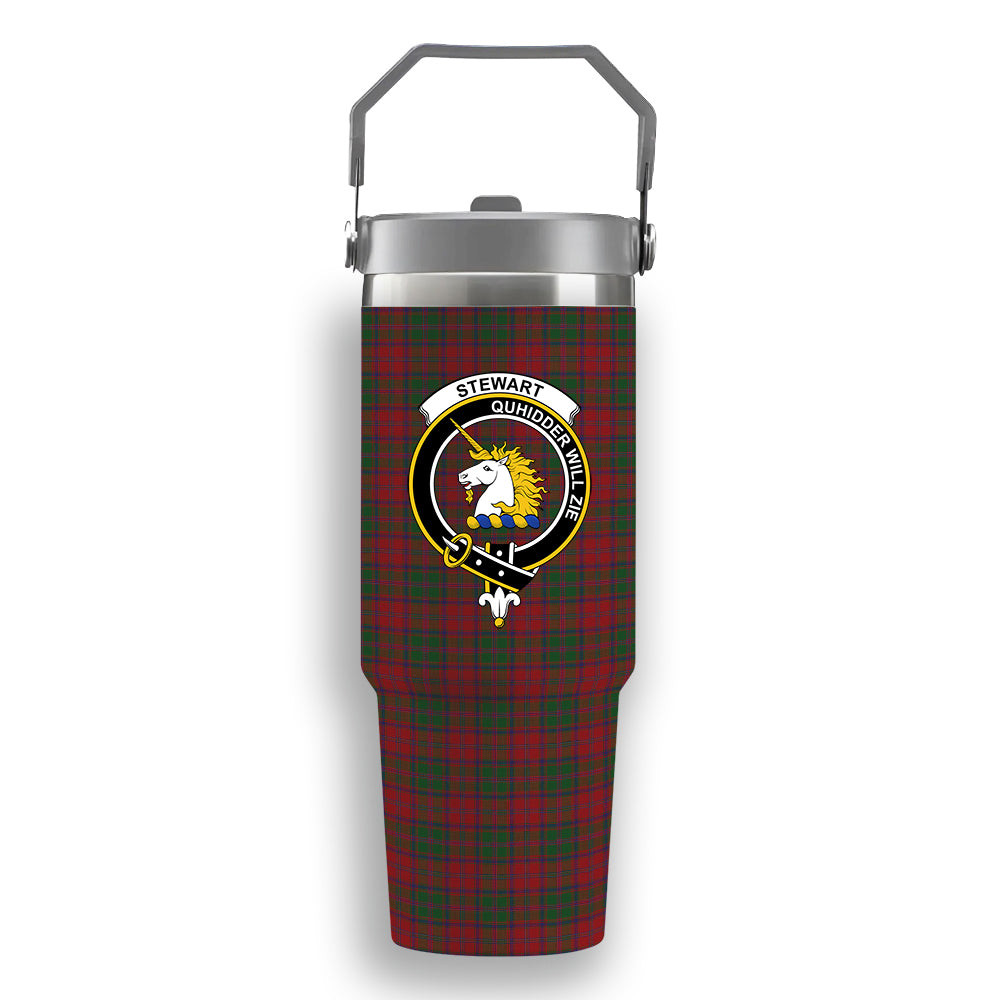 ScotsTee Shop Scottish Stewart of Appin Crest Tartan Flip Straw Tumbler 20oz 30oz