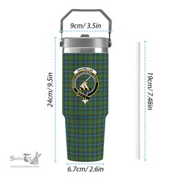 ScotsTee Shop Scottish MacMillan Hunting Ancient Crest Tartan Flip Straw Tumbler 20oz 30oz
