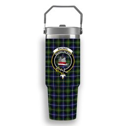 ScotsTee Shop Scottish MacNeill of Barra Modern Crest Tartan Flip Straw Tumbler 20oz 30oz