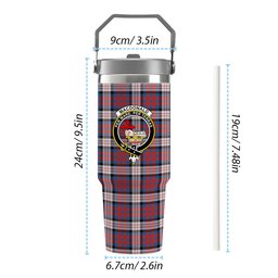 ScotsTee Shop Scottish MacDonald Dress Irish Ancient Crest Tartan Flip Straw Tumbler 20oz 30oz