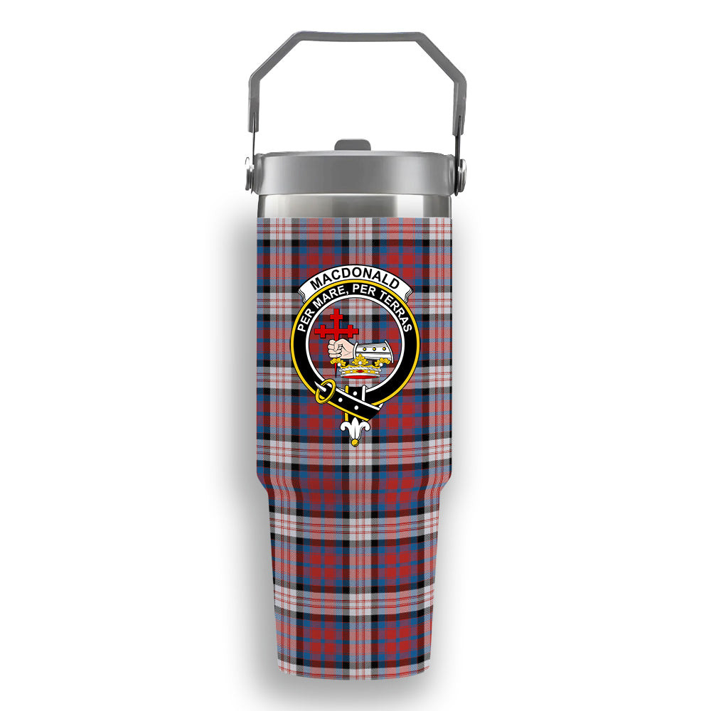 ScotsTee Shop Scottish MacDonald Dress Irish Ancient Crest Tartan Flip Straw Tumbler 20oz 30oz