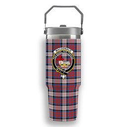ScotsTee Shop Scottish MacDonald Dress Irish Ancient Crest Tartan Flip Straw Tumbler 20oz 30oz
